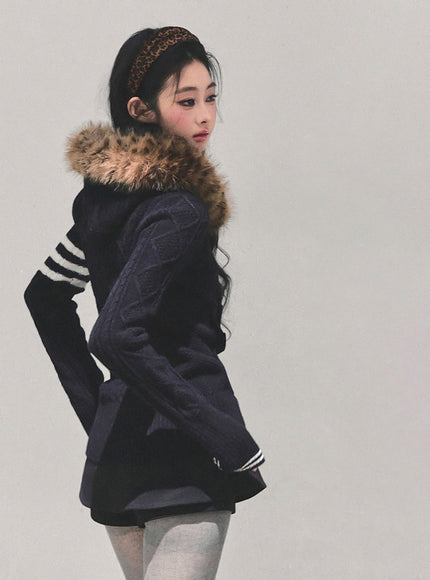 Faux Fur Academy Jacket - Black