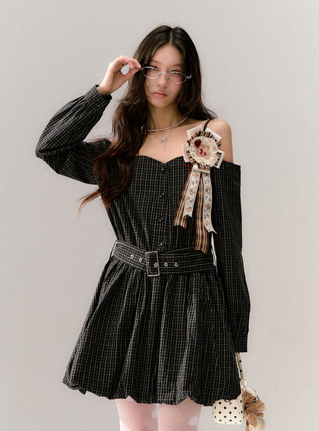 Lace Ribbon Rosette Girl Dress