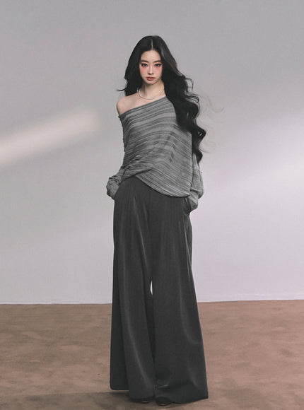 Poetic Flow Knit Top - Gray