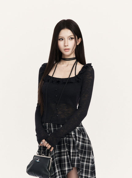 Dark Muse Sheer Black Top