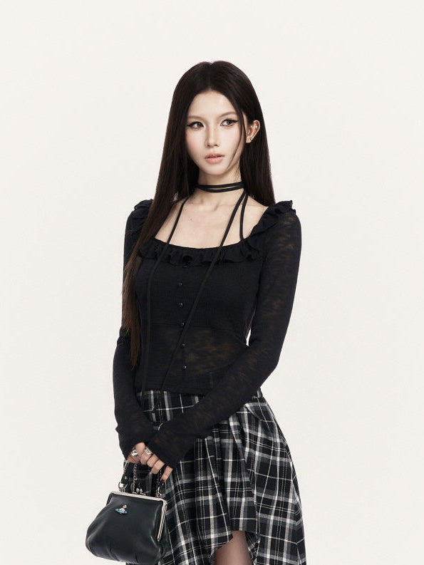 Dark Muse Sheer Black Top