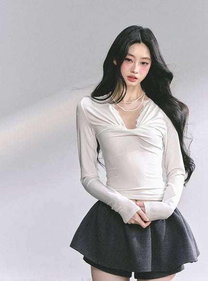 Luna Satin Top - White