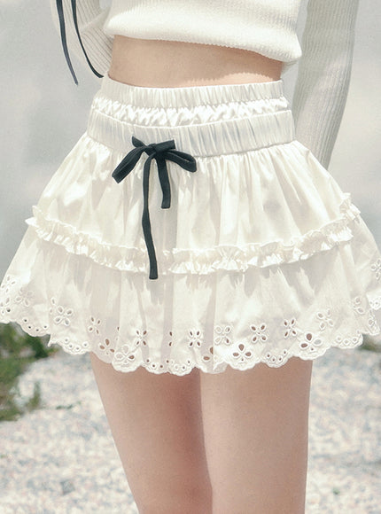 Coquette Ballerina Lace Ruffle Skirt