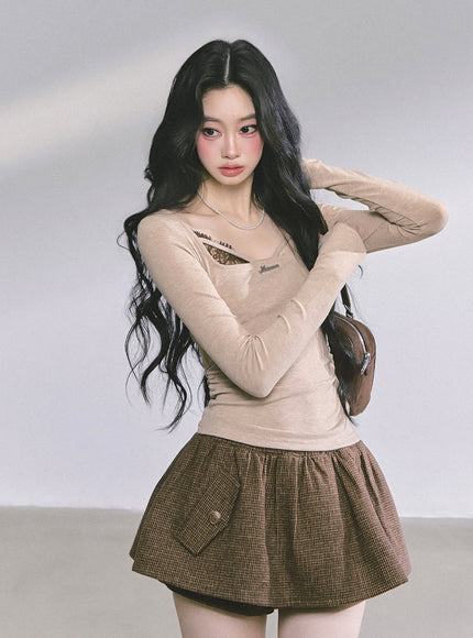 Hidden Allure Top - Brown