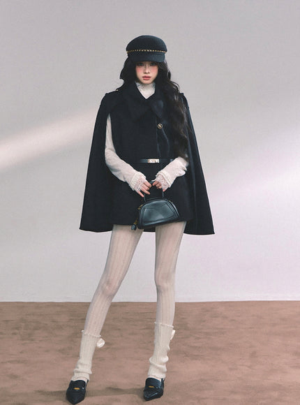 Noir Tailored Cape Coat