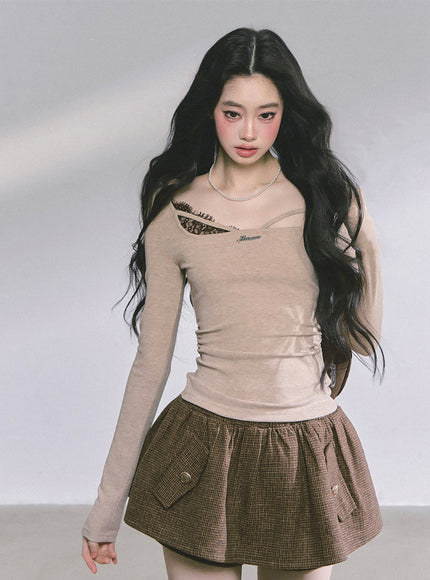 Hidden Allure Top - Brown