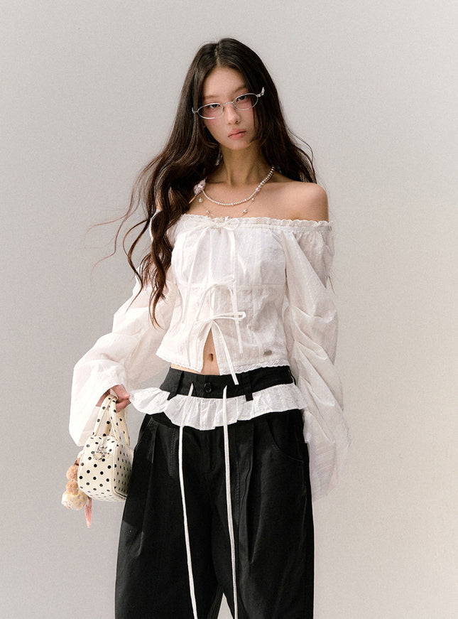 Cloud Ribbon Off-Shoulder Top