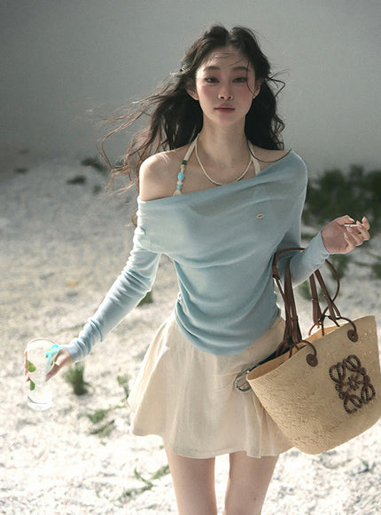 Blue Muse Off-Shoulder Top
