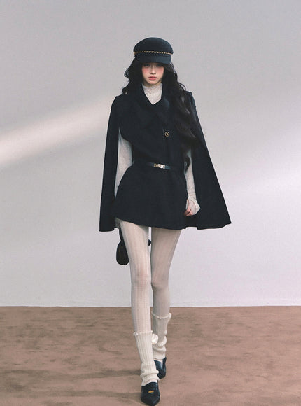 Noir Tailored Cape Coat