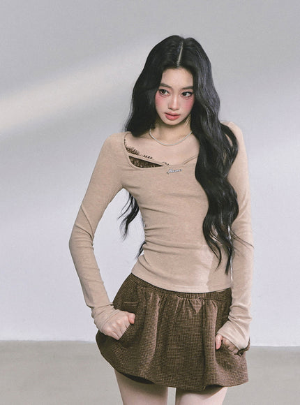 Hidden Allure Top - Brown