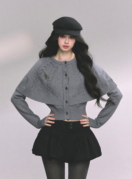 Parisienne Cape Cardigan - Gray