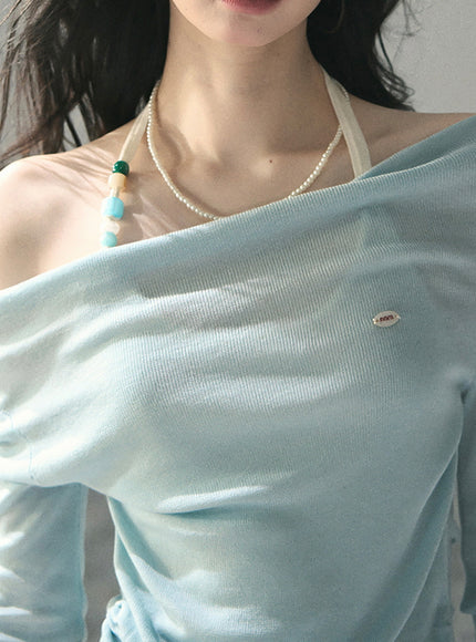 Blue Muse Off-Shoulder Top