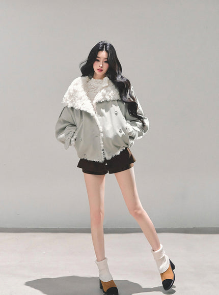 Winter Cloud Shearling Jacket - Light Blue