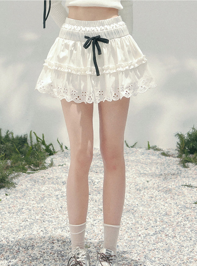 Coquette Ballerina Lace Ruffle Skirt