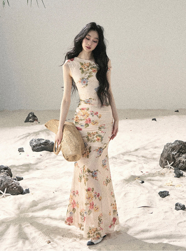Blush Soft Petal Maxi Dress