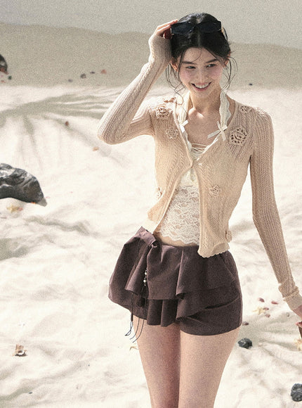 Willow Ruffle Skort - Coffee