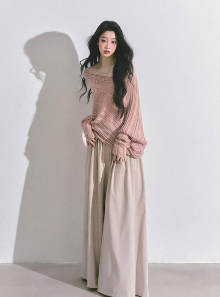 Poetic Flow Knit Top - Pink