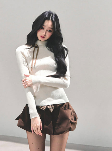 Street Check Overlay Shorts - Brown