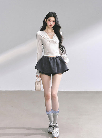 Luna Satin Top - White