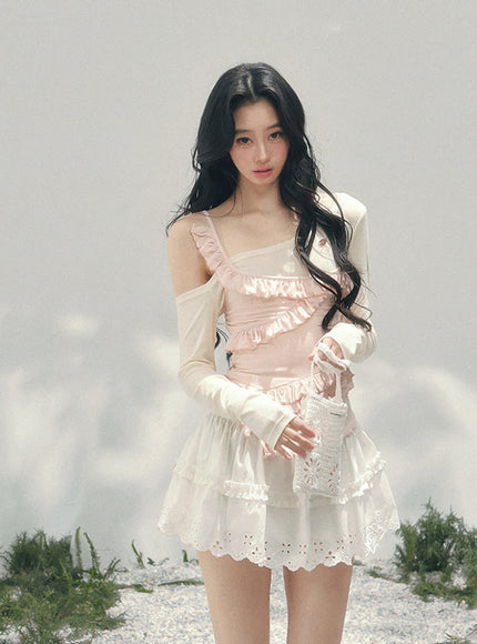 Blush Ruffle Layer Top