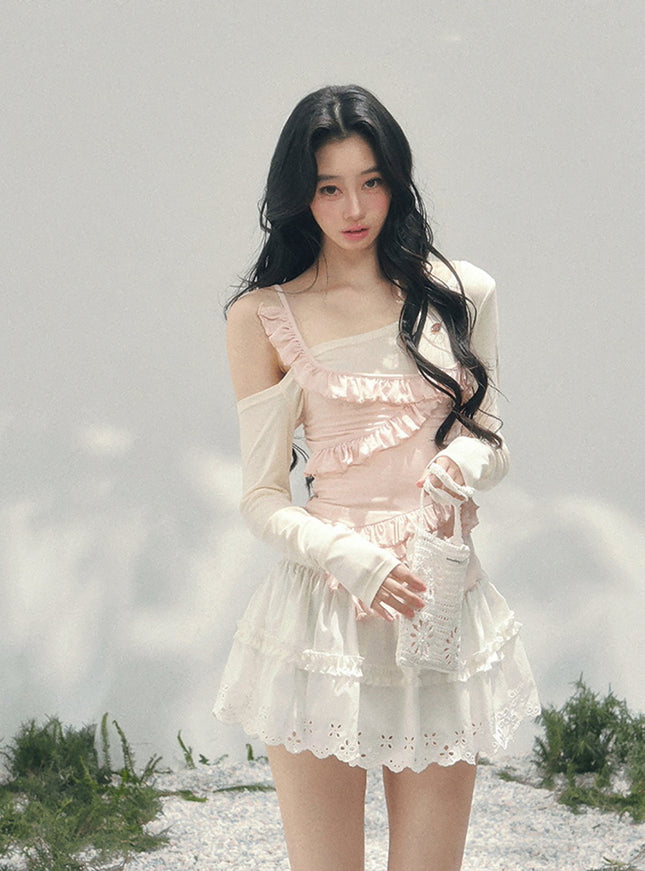 Blush Ruffle Layer Top