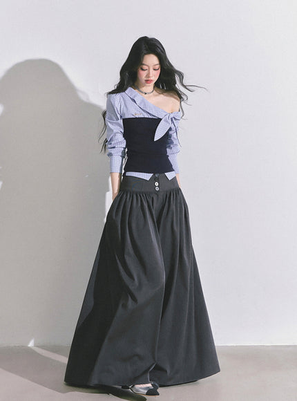 Sculpted Ribbon Top - Blue