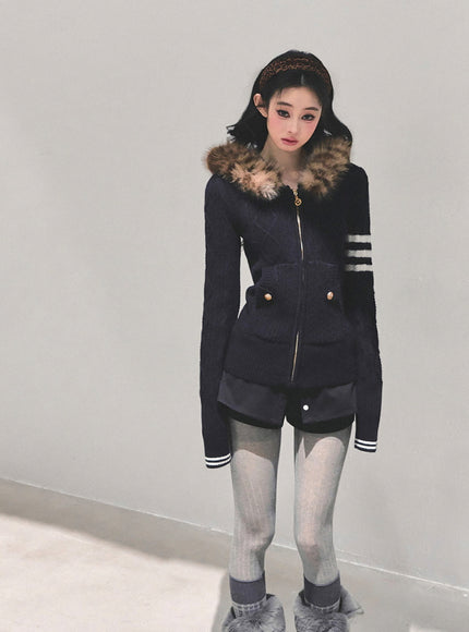 Faux Fur Academy Jacket - Black