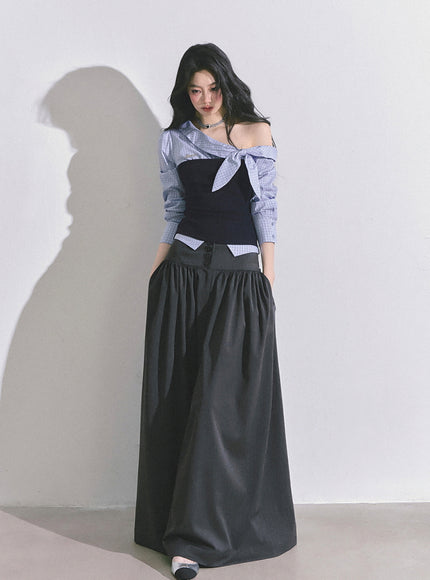 Sculpted Ribbon Top - Blue