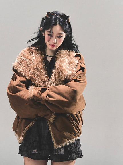 Winter Cloud Shearling Jacket - Brown