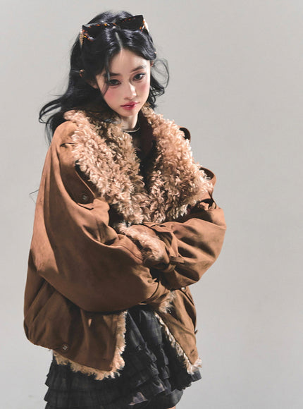 Winter Cloud Shearling Jacket - Brown