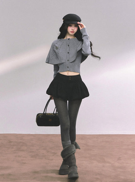 Parisienne Cape Cardigan - Gray