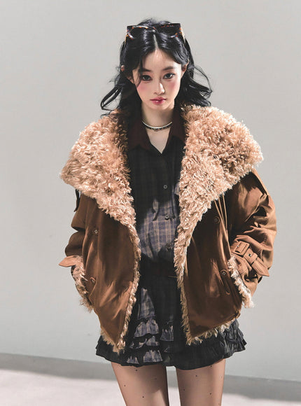 Winter Cloud Shearling Jacket - Brown