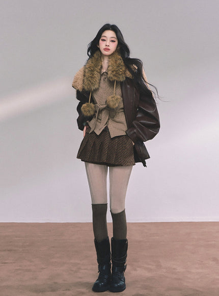 Café Aero Leather Jacket