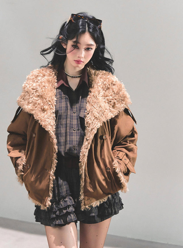 Winter Cloud Shearling Jacket - Brown