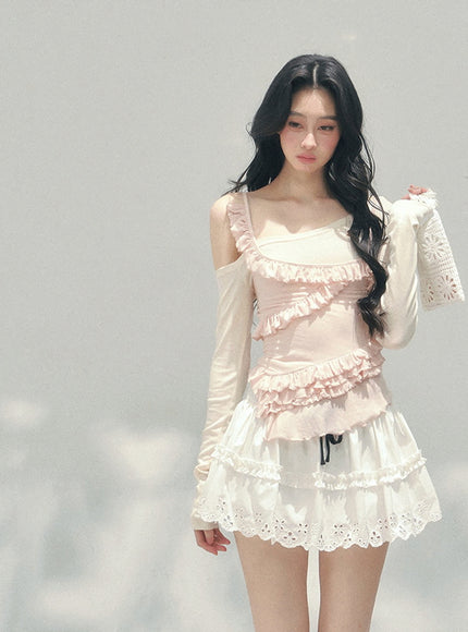 Blush Ruffle Layer Top