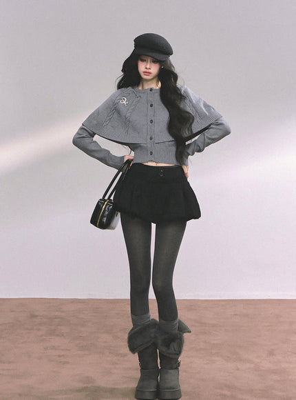 Parisienne Cape Cardigan - Gray