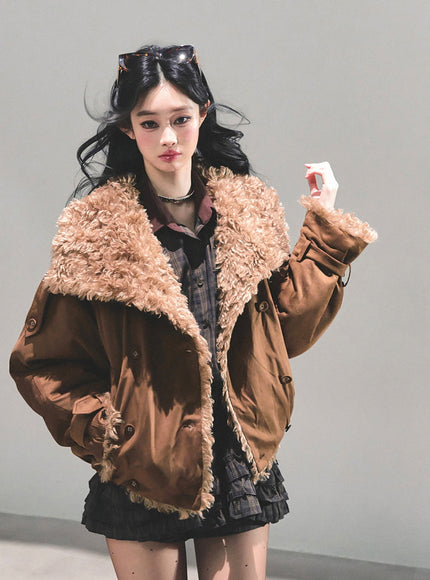 Winter Cloud Shearling Jacket - Brown