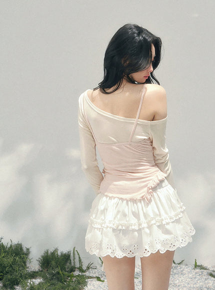 Blush Ruffle Layer Top