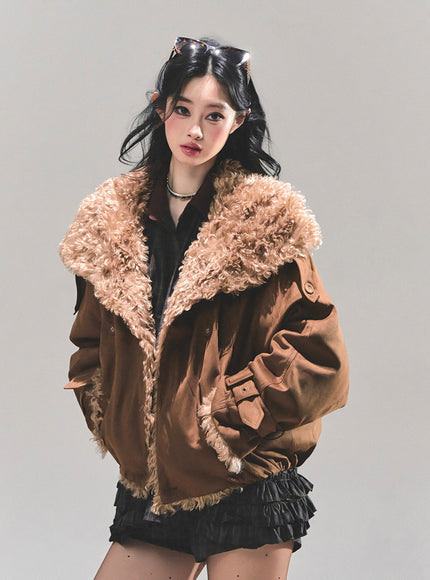 Winter Cloud Shearling Jacket - Brown