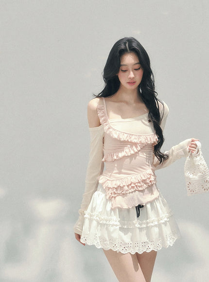 Blush Ruffle Layer Top
