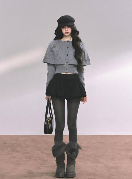 Parisienne Cape Cardigan - Gray