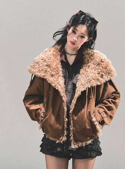Winter Cloud Shearling Jacket - Brown