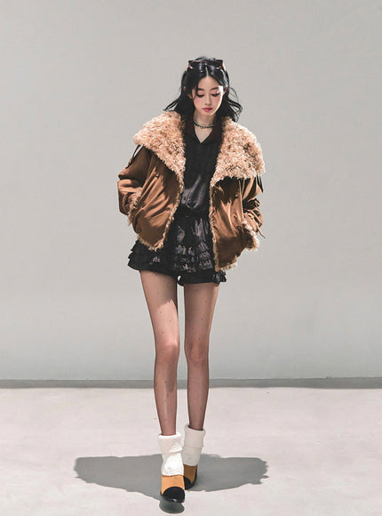 Winter Cloud Shearling Jacket - Brown