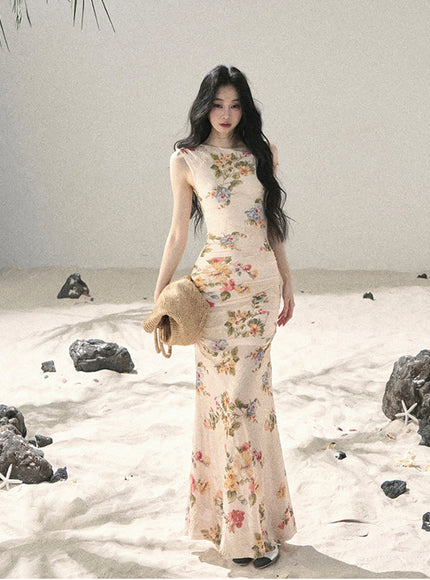 Blush Soft Petal Maxi Dress
