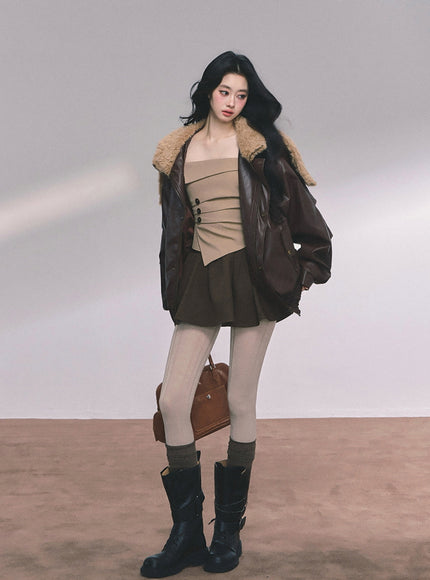 Café Aero Leather Jacket