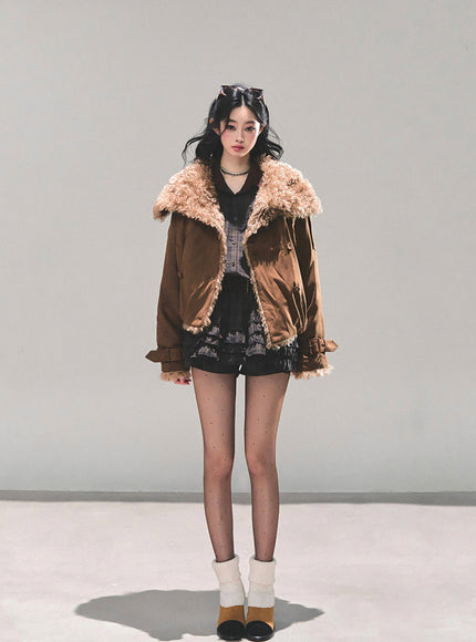 Winter Cloud Shearling Jacket - Brown