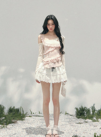 Blush Ruffle Layer Top