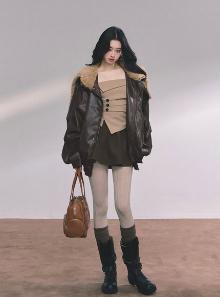 Café Aero Leather Jacket