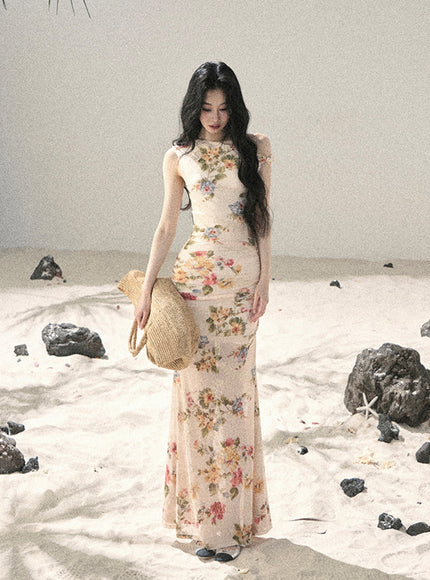 Blush Soft Petal Maxi Dress