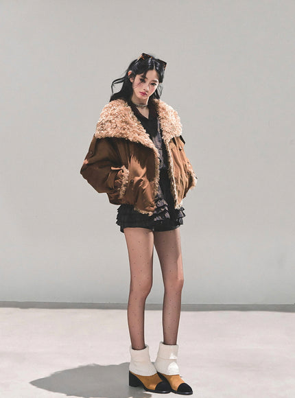 Winter Cloud Shearling Jacket - Brown